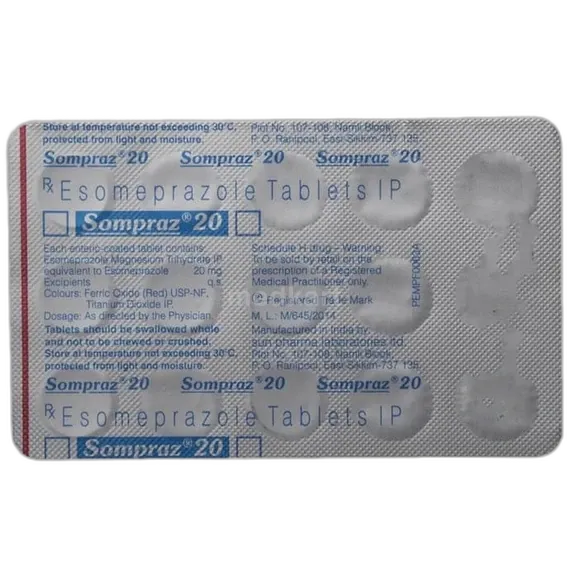 sompraz 20mg tablet 15's